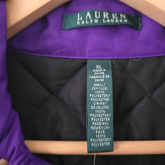 Lauren Ralph Lauren Purple Diamond Quilted Full-Zip Vest Size XL - Picture 4 of 14